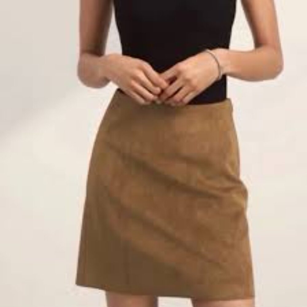 Babaton Hopper Skirt: Suede Mini Skirt